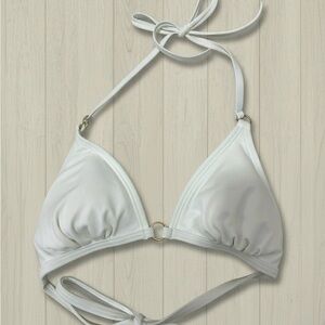 Oh Polly White Gold Ring Detail Bikini Top 
|Swimwear Basic Minimalist|